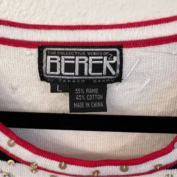 NWT Berek Sleeveless Sweater Size Large Star Americana Beads Sequin 4th Of July - Picture 3 of 6